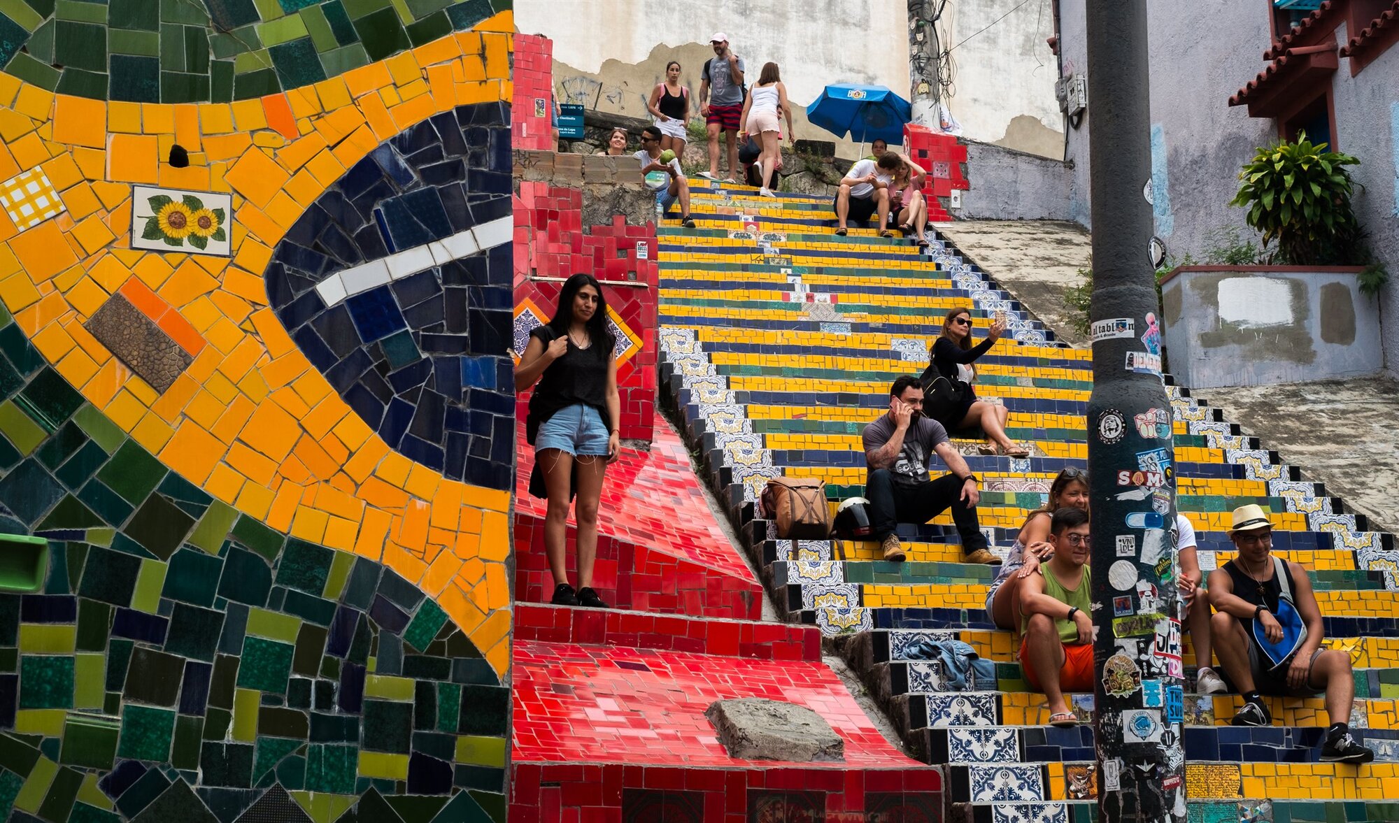 The colourful tiled Selarón steps in Rio